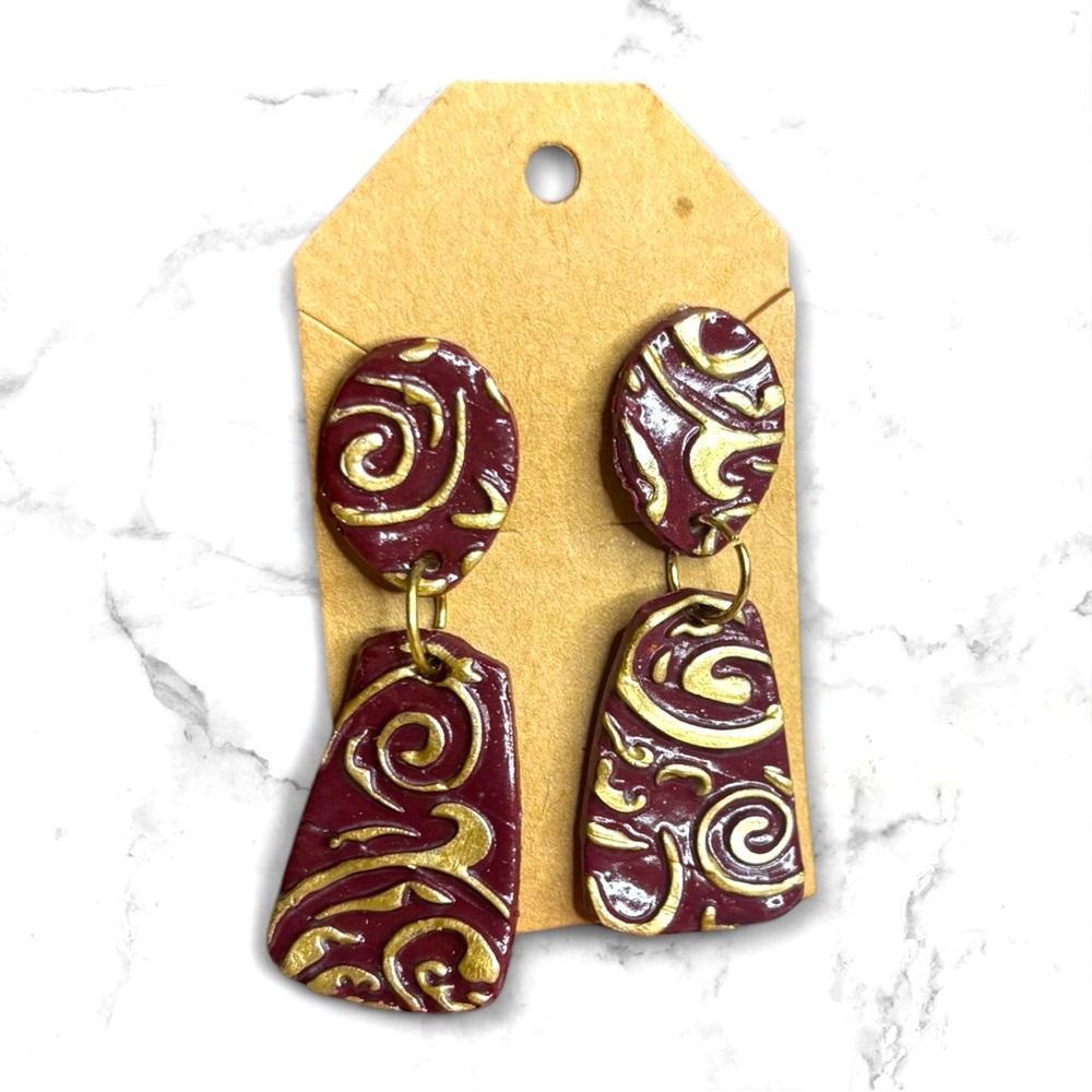 Artisan Gold and Brown Earrings